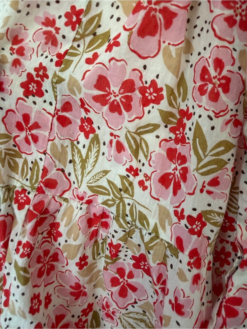 Anthropologie LÉA Floral Midi Dress 100% Cotton Size Medium - Picture 5 of 7